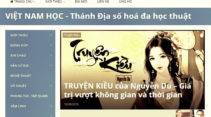 Giao diện web vietnamhoc.com
